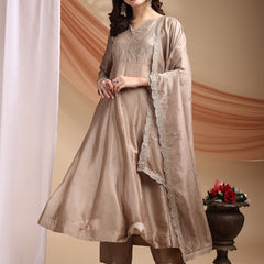 Vichitra Silk Embroidered Kurta Pant with Dupatta Set