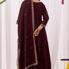 Vichitra Silk Embroidered Kurta Pant with Dupatta Set