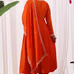 Vichitra Silk Embroidered Kurta Pant with Dupatta Set