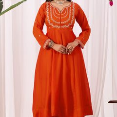 Vichitra Silk Embroidered Kurta Pant with Dupatta Set
