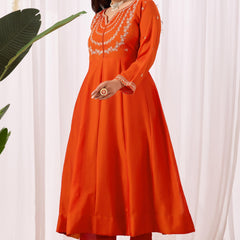 Vichitra Silk Embroidered Kurta Pant with Dupatta Set