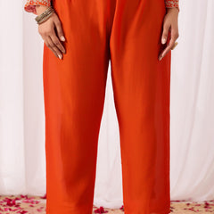 Vichitra Silk Embroidered Kurta Pant with Dupatta Set