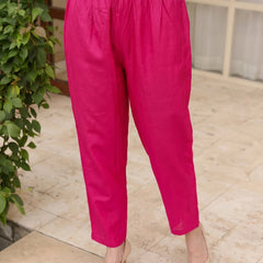 Women's Silk With Cotton Lining Embroidered A-Line Kurta with Pant & Chanderi Cotton Dupatta Set