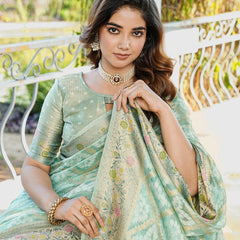 Woven Design Zari Organza Patola Saree With Blouse Piece