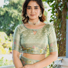 Woven Design Zari Organza Patola Saree With Blouse Piece