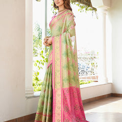Woven Design Zari Organza Patola Saree With Blouse Piece