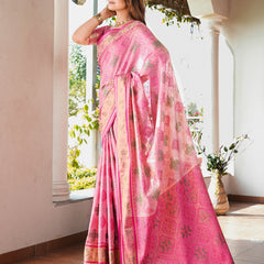 Woven Design Zari Organza Patola Saree With Blouse Piece