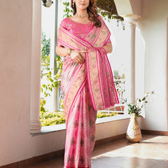 Woven Design Zari Organza Patola Saree With Blouse Piece