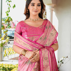 Woven Design Zari Organza Patola Saree With Blouse Piece
