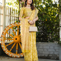 Woven Design Zari Organza Patola Saree With Blouse Piece