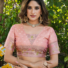 Woven Design Zari Organza Patola Saree With Blouse Piece