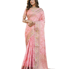 Woven Design Zari Organza Patola Saree With Blouse Piece