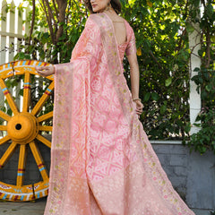 Woven Design Zari Organza Patola Saree With Blouse Piece