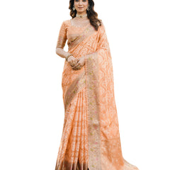 Woven Design Zari Organza Patola Saree With Blouse Piece