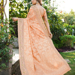 Woven Design Zari Organza Patola Saree With Blouse Piece