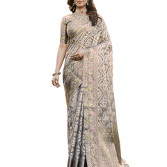Woven Design Zari Organza Patola Saree With Blouse Piece