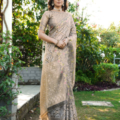 Woven Design Zari Organza Patola Saree With Blouse Piece