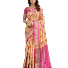 Woven Design Zari Organza Patola Saree With Blouse Piece
