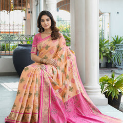 Woven Design Zari Organza Patola Saree With Blouse Piece