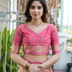 Woven Design Zari Organza Patola Saree With Blouse Piece