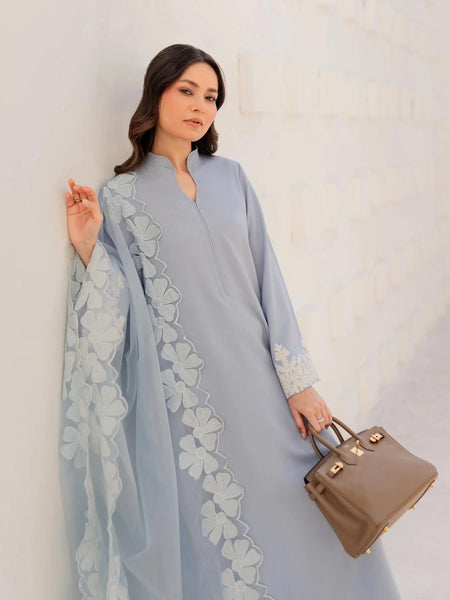 Chanderi Silk Kurta Set With Embroidered Organza Dupatta