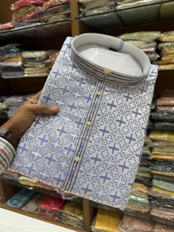 Men’s Heavy Jacquard Kurta with Semi Cotton Chudidar