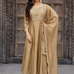 Vichitra Silk Embroidered Kurta Pant with Dupatta Set