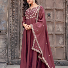 Vichitra Silk Embroidered Kurta Pant with Dupatta Set