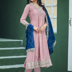 Women's Silk Kurta Pant Set with Silk Dupatta