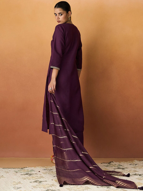 Parampara Kurta Pant Set With Jacquard Dupatta