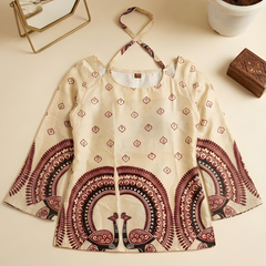 Women’s Off-White Cotton Kalamkari Print Tunic