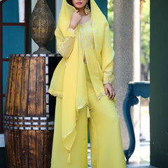 Women's Crunchy Silk Kurta With Pant & Dupatta Set