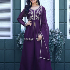 Women's Crunchy Silk Kurta With Pant & Dupatta Set