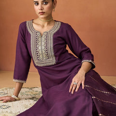 Parampara Kurta Pant Set With Jacquard Dupatta