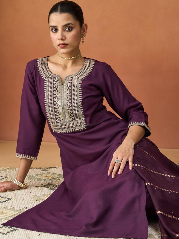 Parampara Kurta Pant Set With Jacquard Dupatta