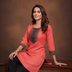 Stylish Women’s Cotton Jacquard Kurti Top