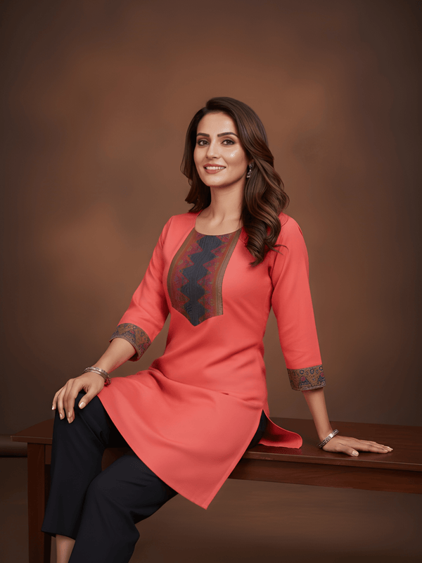 Stylish Women’s Cotton Jacquard Kurti Top