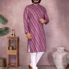 Men’s Heavy Cotton Printed Kurta Pyjama Set