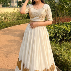 Pure Roman Cotton Gota Lehenga Choli for Navratri