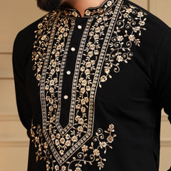 Men’s Armani Lachko Embroidered Kurta with Semi Cotton Chudidar
