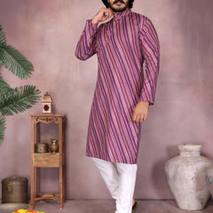 Men’s Heavy Cotton Printed Kurta Pyjama Set