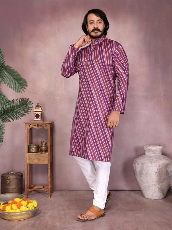 Men’s Heavy Cotton Printed Kurta Pyjama Set