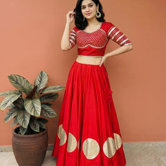 Pure Roman Cotton Gota Lehenga Choli for Navratri