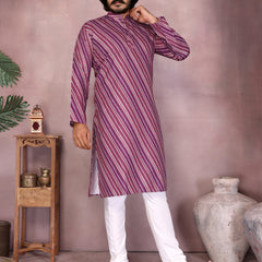 Men’s Heavy Cotton Printed Kurta Pyjama Set
