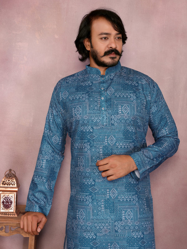 Men’s Cotton Sequence Work Kurta with Semi Cotton Chudidar