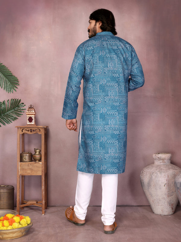 Men’s Cotton Sequence Work Kurta with Semi Cotton Chudidar