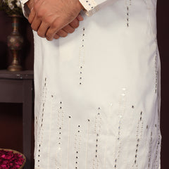 Men’s Premium Smart Silk Mirror Work Kurta with Raymond Cotton Pyjama