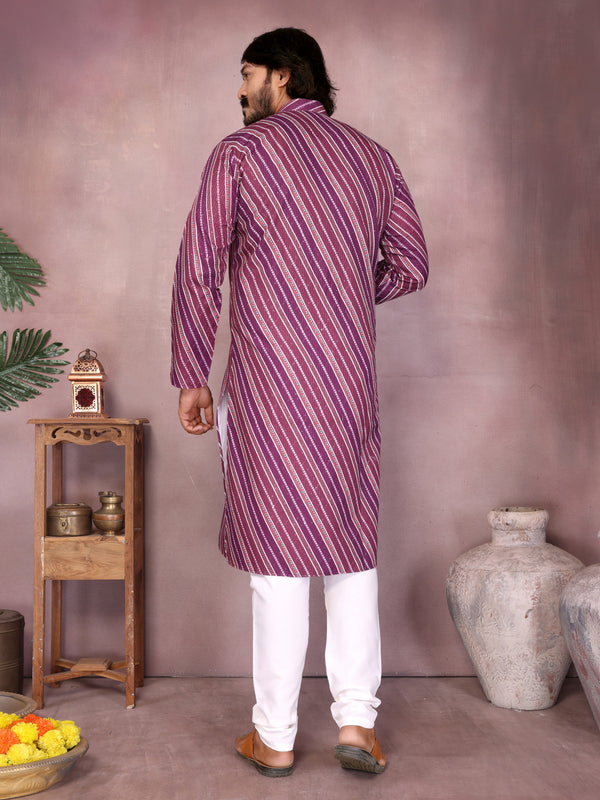 Men’s Heavy Cotton Printed Kurta Pyjama Set