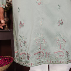 Men’s Premium Smart Silk Sequence Embroidered Kurta with Raymond Cotton Pyjama