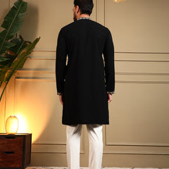 Men’s Armani Lachko Embroidered Kurta with Semi Cotton Chudidar
